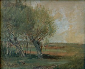 牧草地のある風景 作： Max Liebermann